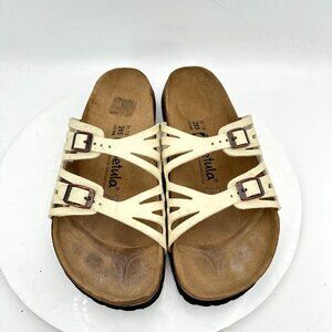 Betula Birkenstock Granada Women Size 10 Brown Tan Leather Strap Slide Sandal